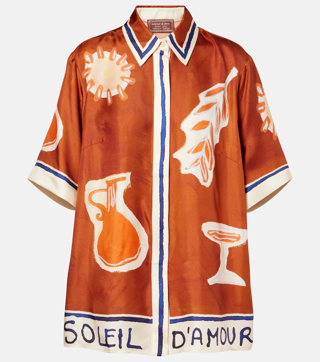 Alémais - x LRNCE Soleil D'Amour printed silk shirt