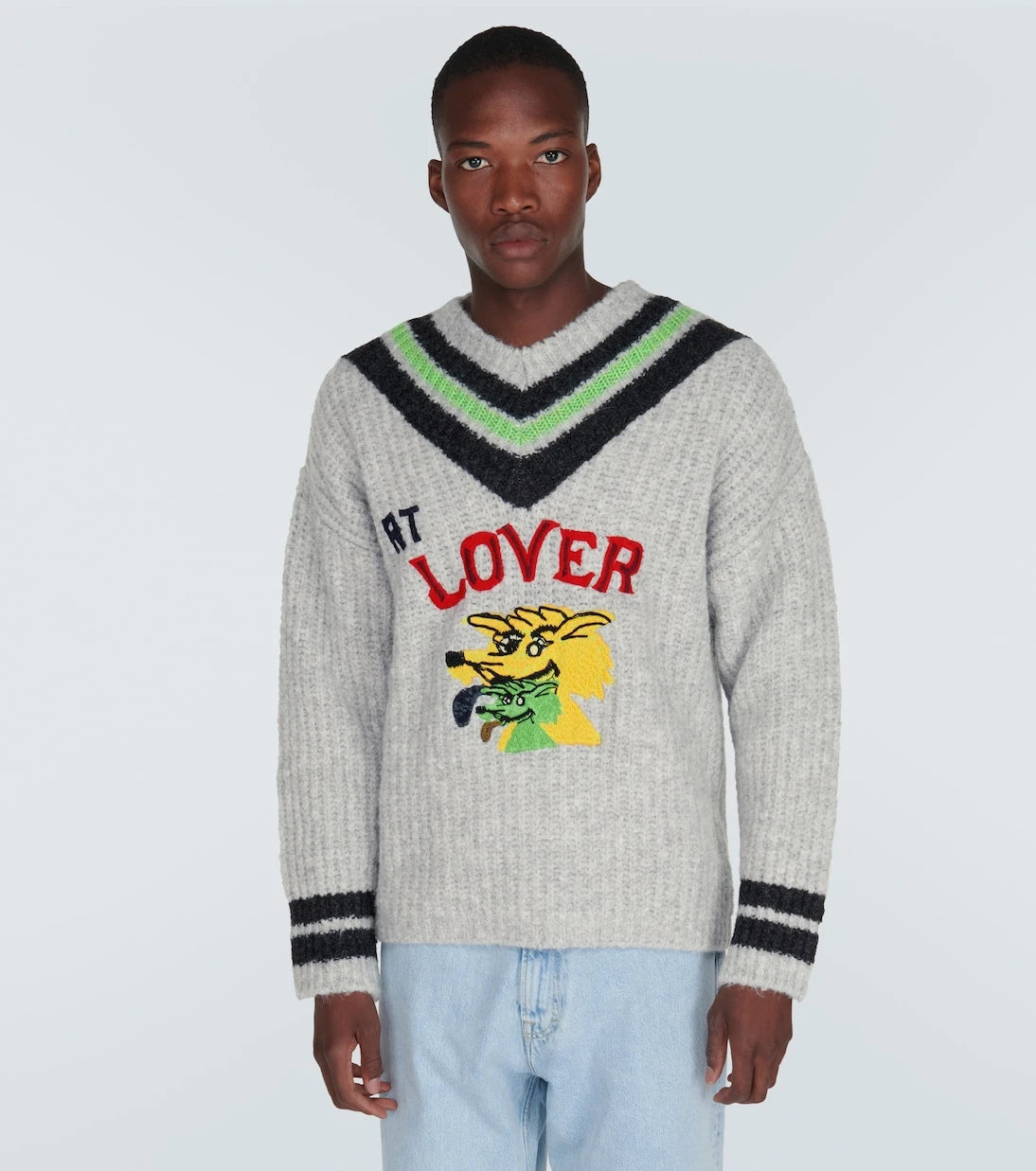 ERL - Embroidered wool-blend sweater