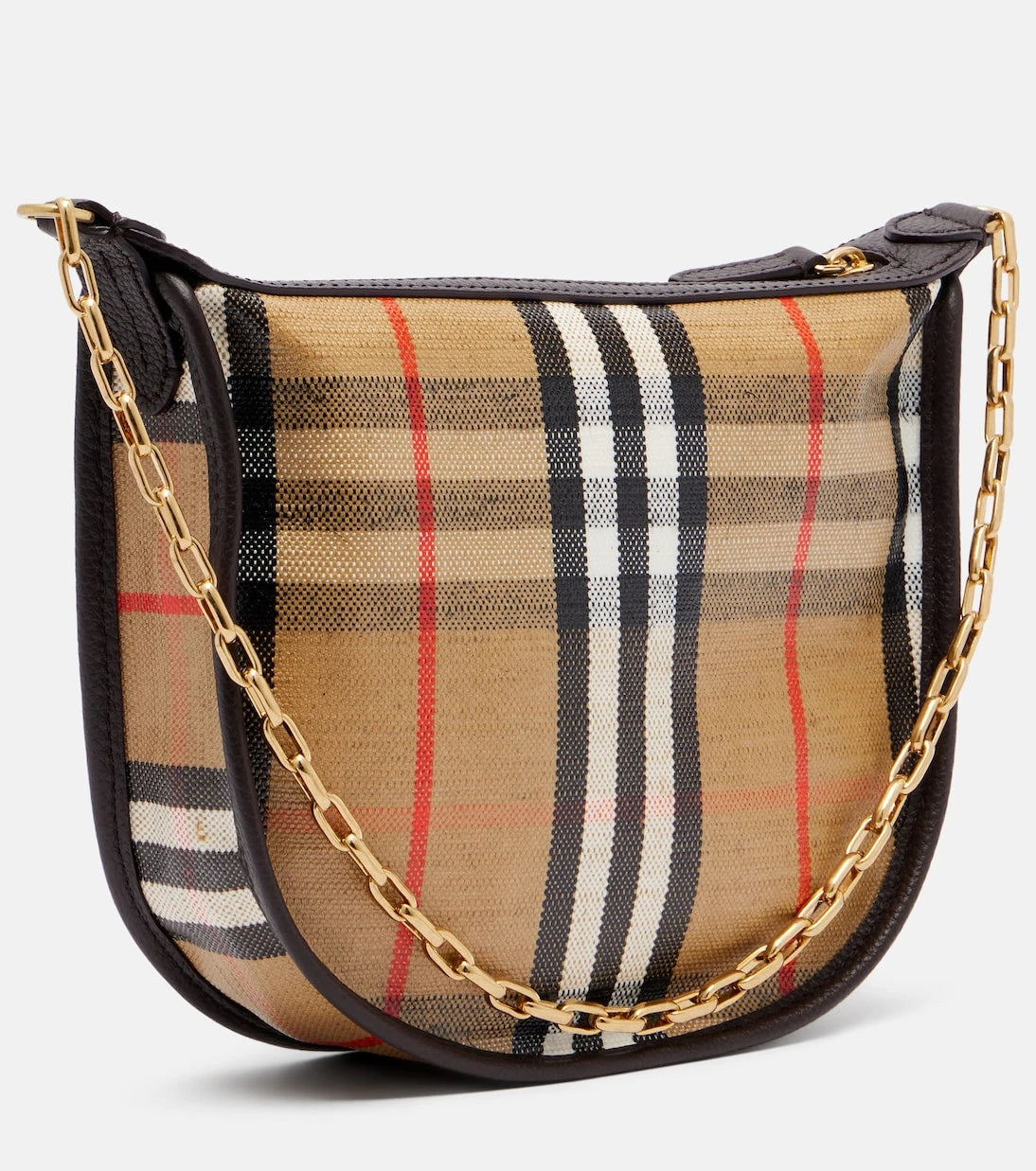 Burberry - حقيبة كتف صغيرة بنقشة مربعات بربري هايلاند
