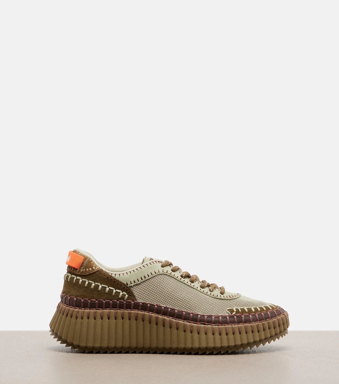 Chloé - Nama leather-trimmed platform sneakers