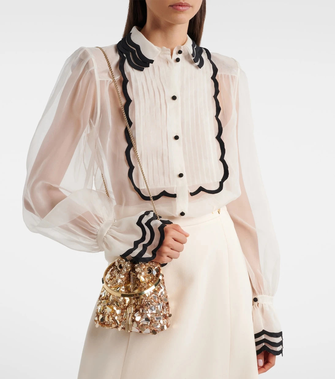 Jimmy Choo - Bon Bon Small embellished bucket bag