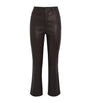 FRAME Black The Leather Reboot Crop Trousers