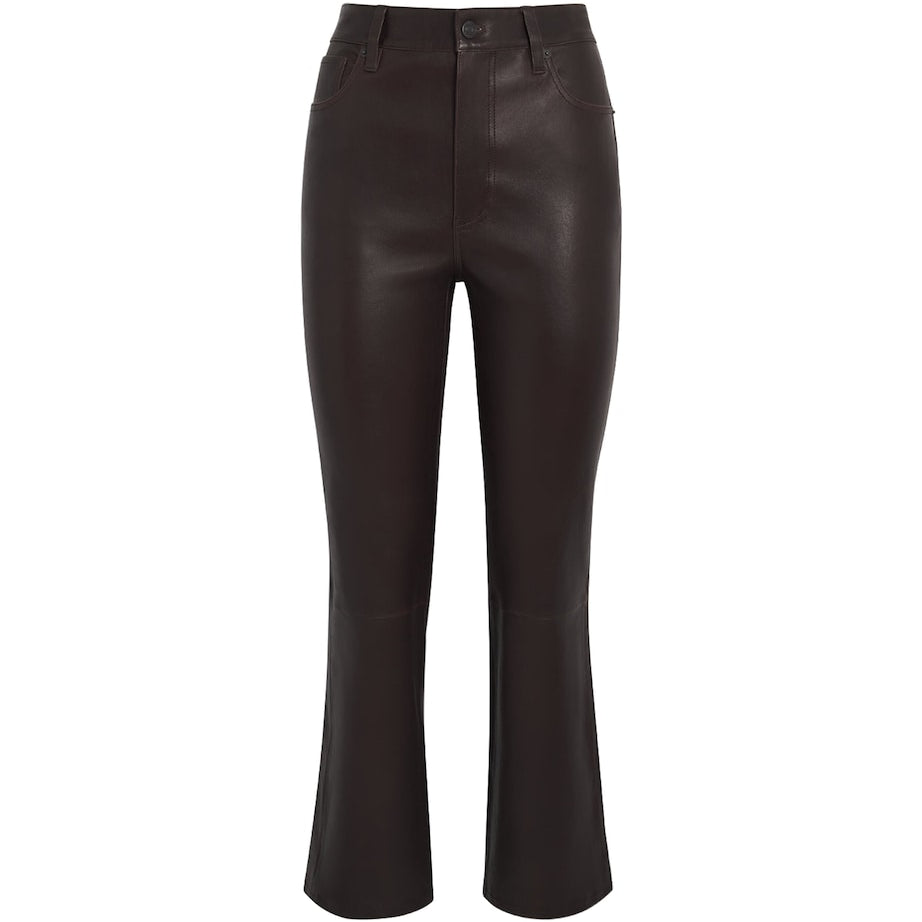 FRAME Black The Leather Reboot Crop Trousers