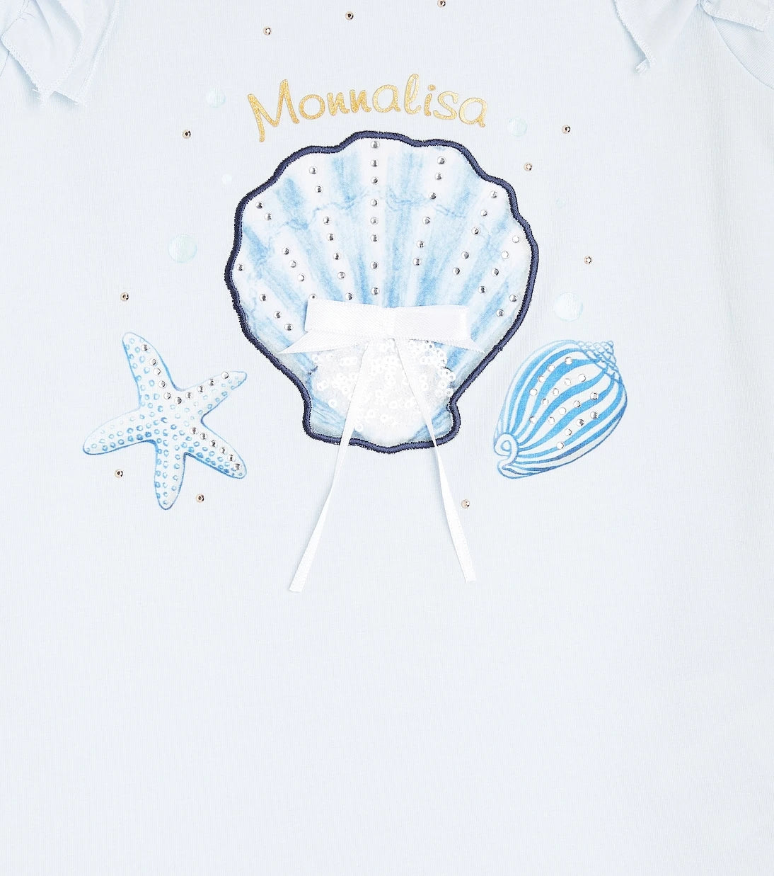 Monnalisa - Printed ruffled cotton jersey top