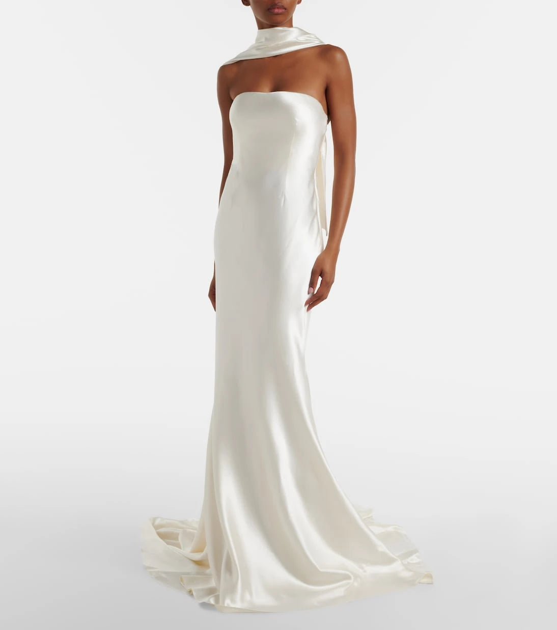 Danielle Frankel - Bridal River silk and wool bustier gown