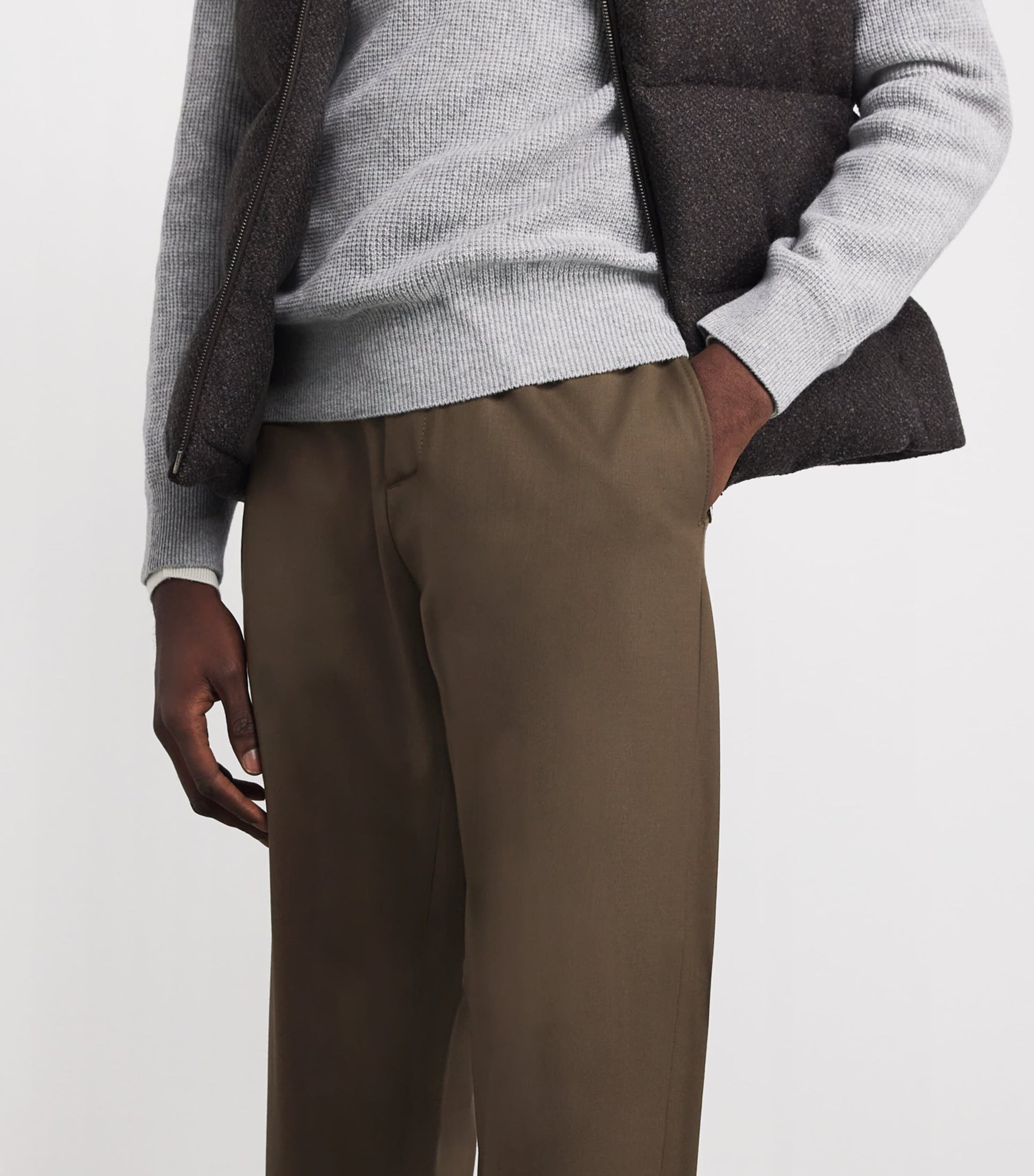 Stretch-Wool Drawstring Trousers