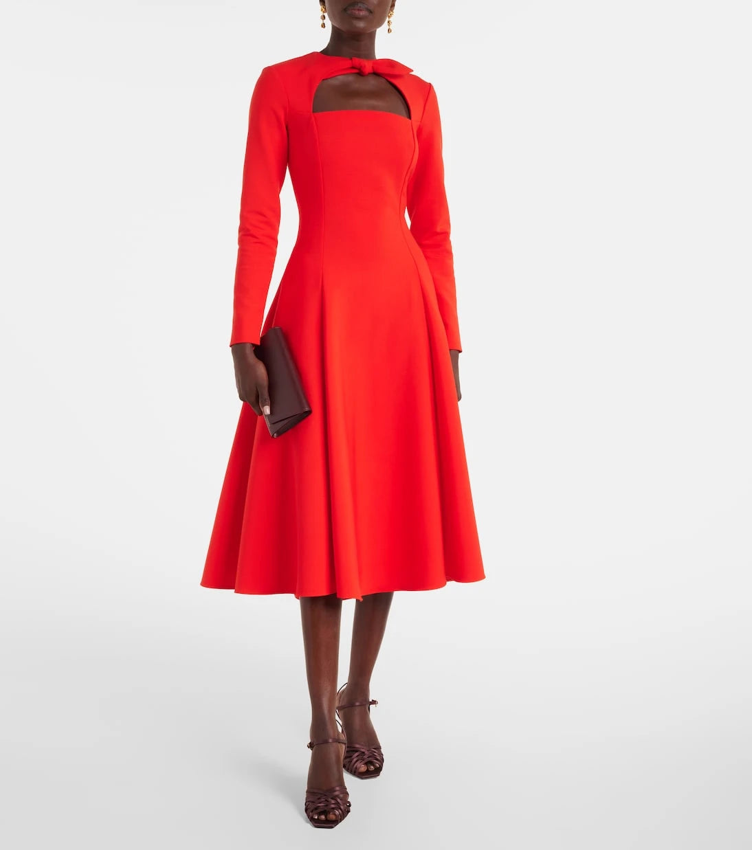 Oscar de la Renta - Cutout wool-blend cocktail dress