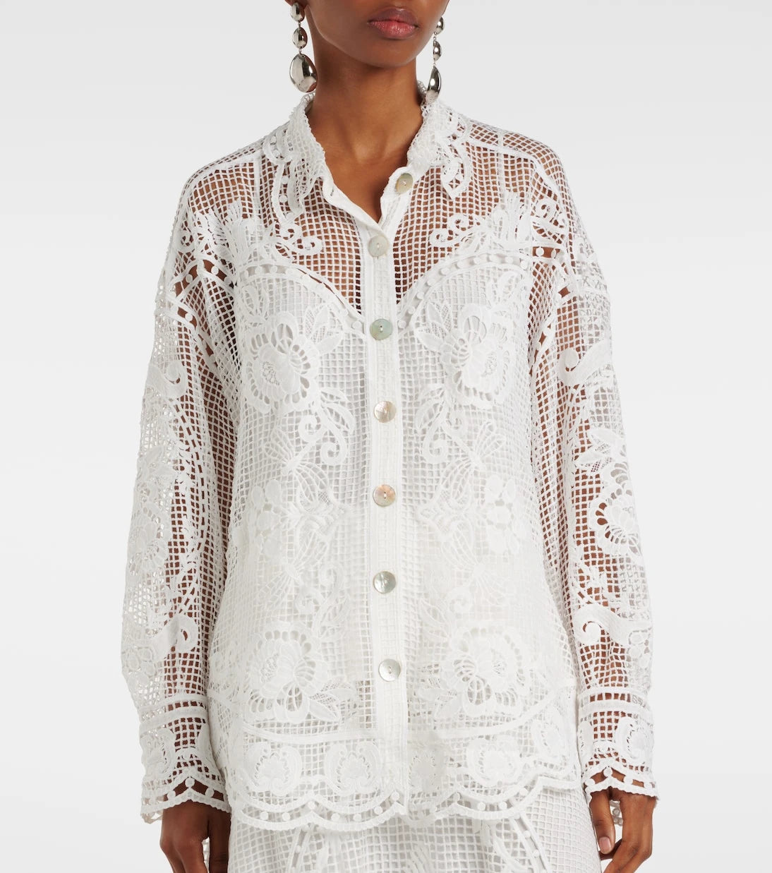 Farm Rio - Swan Lake guipure shirt