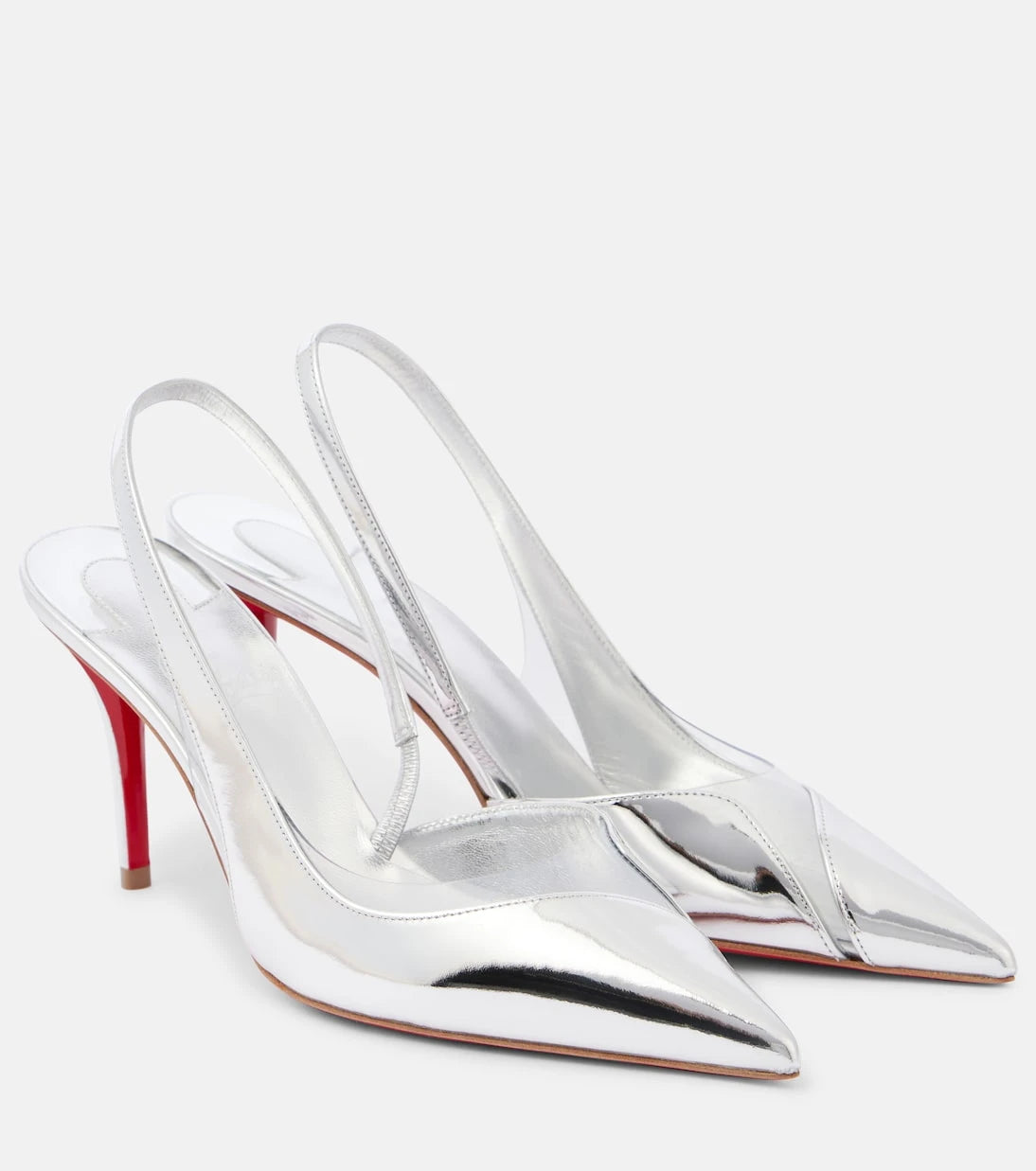 Christian Louboutin - Posticha 80 metallic leather slingback pumps