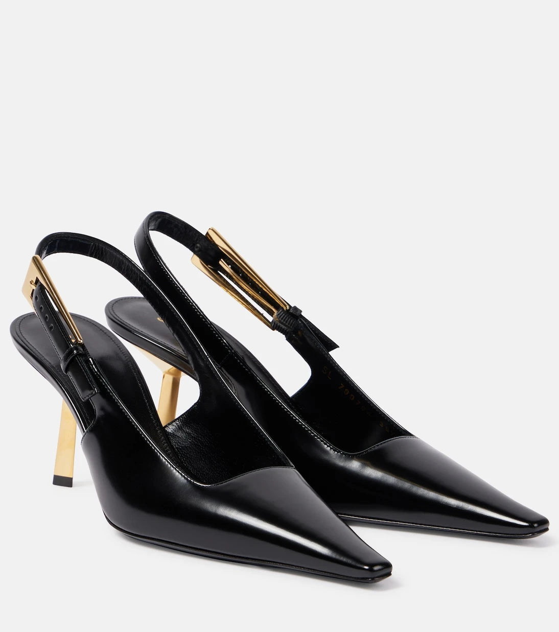 Saint Laurent - Lee 75 polished leather slingback pumps