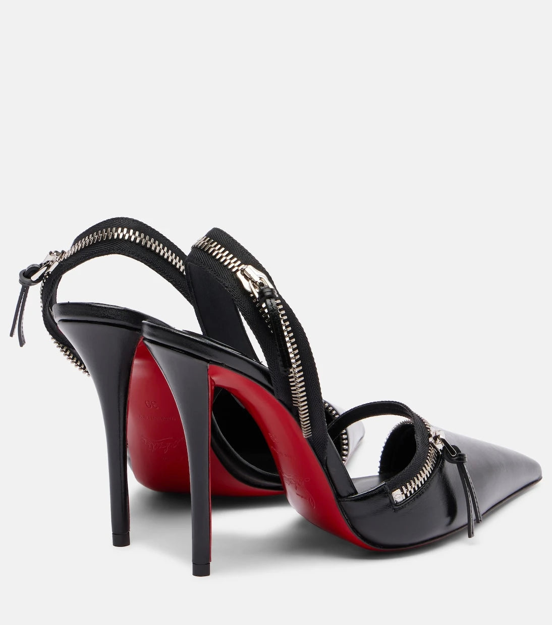 Christian Louboutin - Slingyzip 100 leather slingback pumps