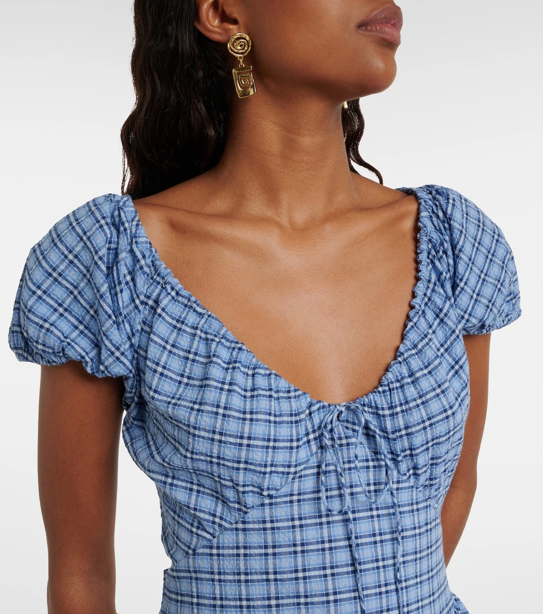 Faithfull - Edessa checked cotton maxi dress