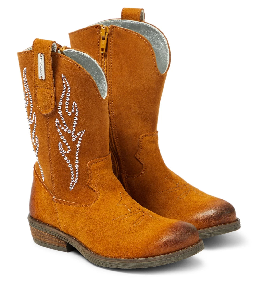 Monnalisa - Studded suede cowboy boots