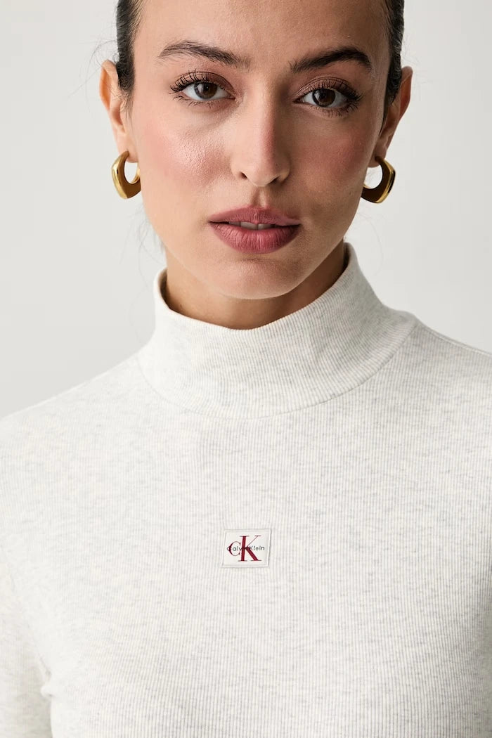 Calvin Klein Jeans uzun kollu kadın pamuklu bluz