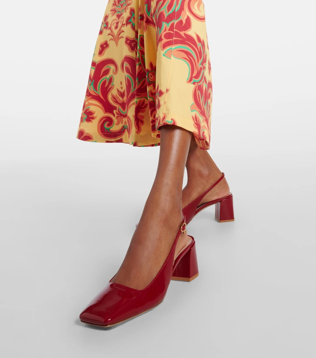 Gianvito Rossi - Freeda patent leather slingback pumps