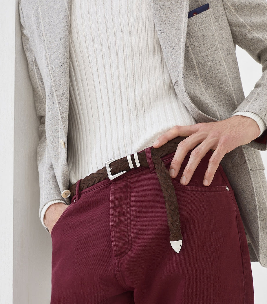 Brunello Cucinelli Suede Braided Belt