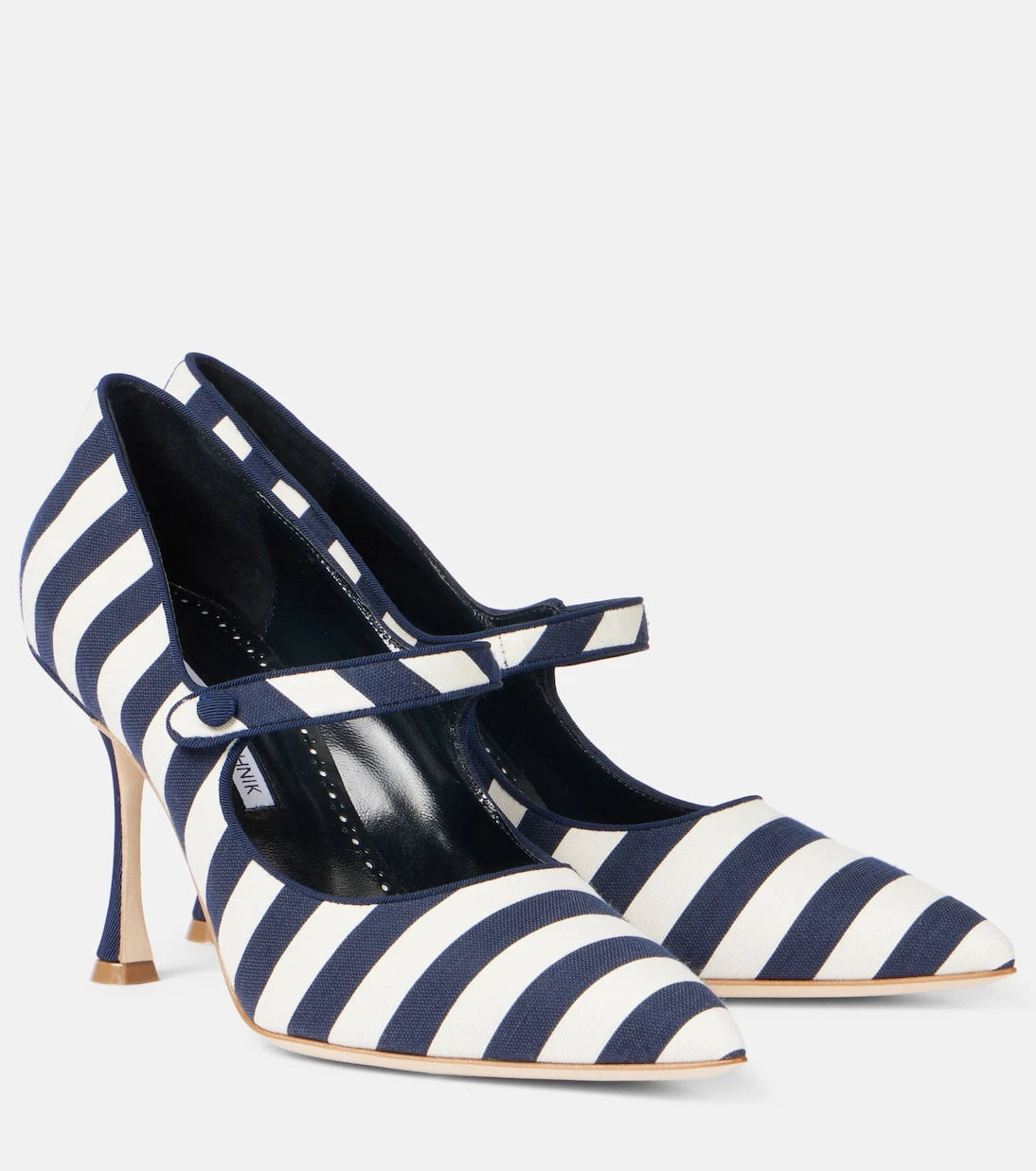 Manolo Blahnik - Campari 90 striped Mary Jane pumps