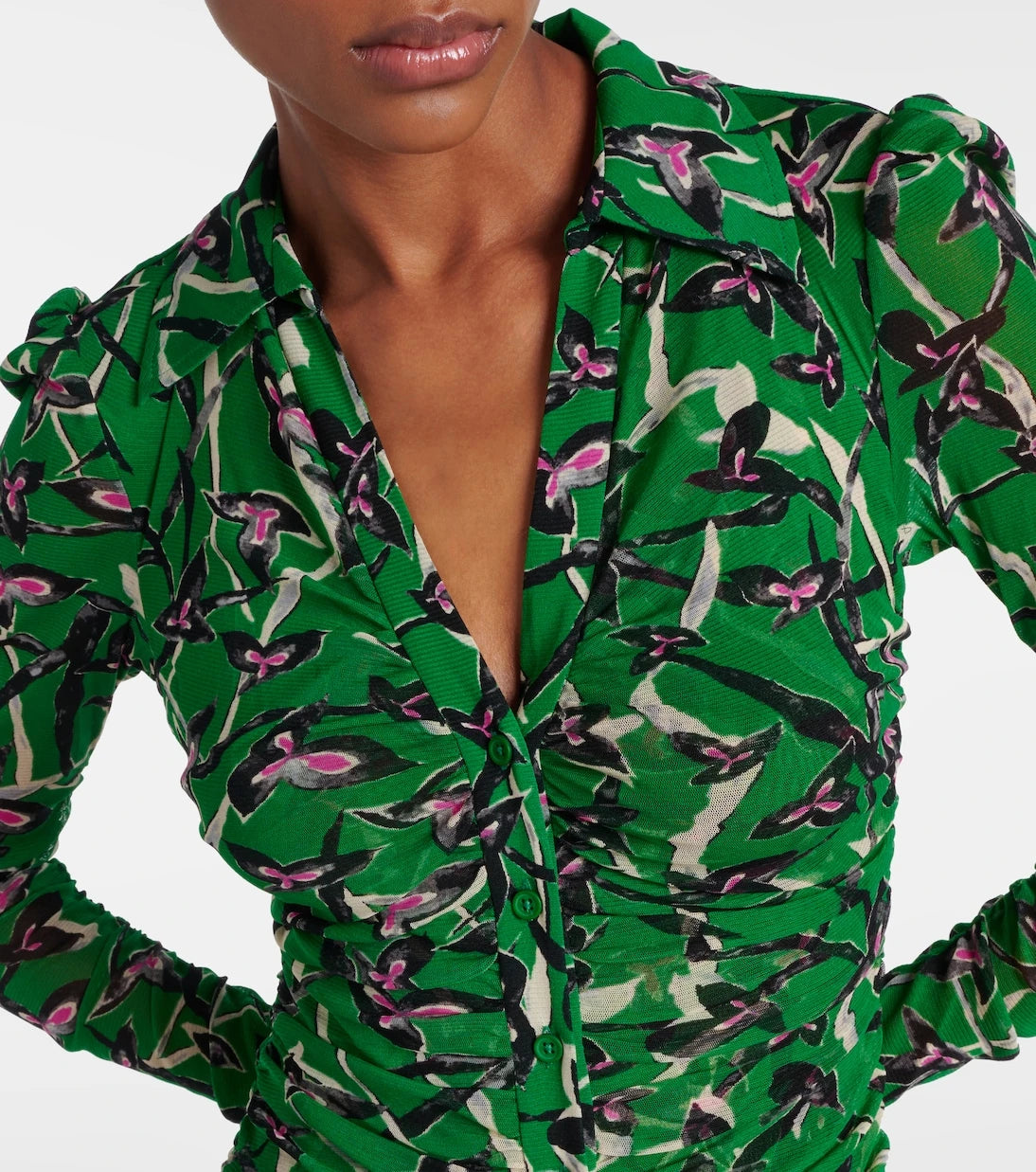 Diane von Furstenberg - Giorgi printed mesh bodysuit