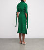 Green Bubble Jacquard Pedernal Midi Dress