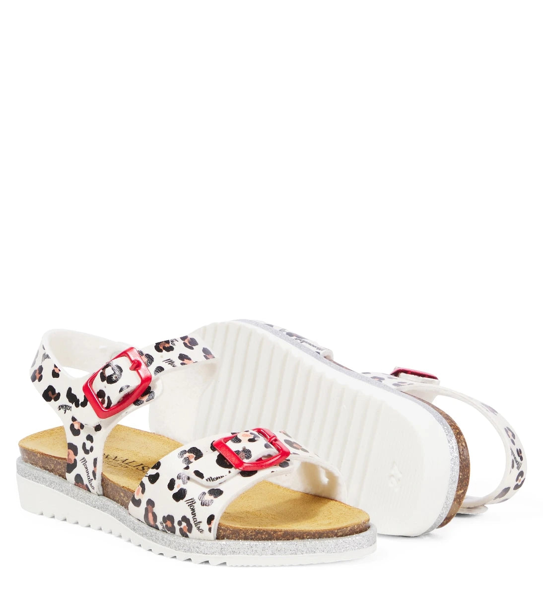 Monnalisa - Leopard-print faux leather sandals