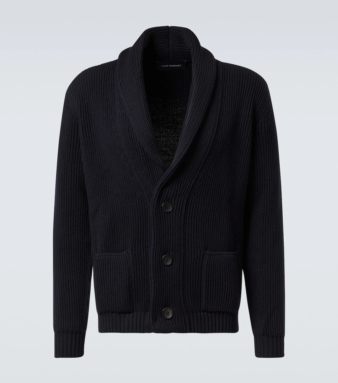 Thom Sweeney - Ribbed-knit wool cardigan