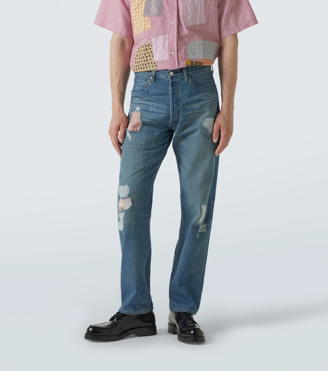 Junya Watanabe - بنطلون جينز بقصة مستقيمة من x Levi's® بتصميم خليط