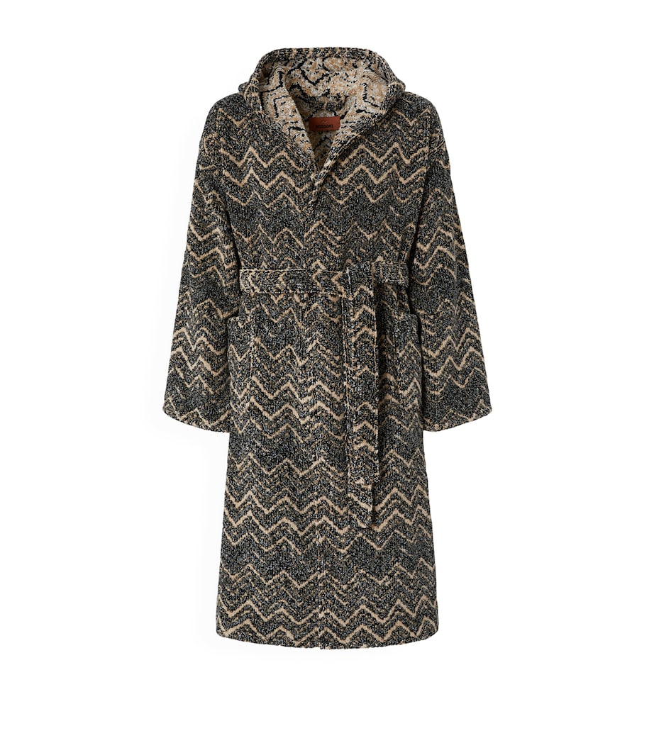 Missoni Home Towelling Zigzag Azul Robe (Medium)