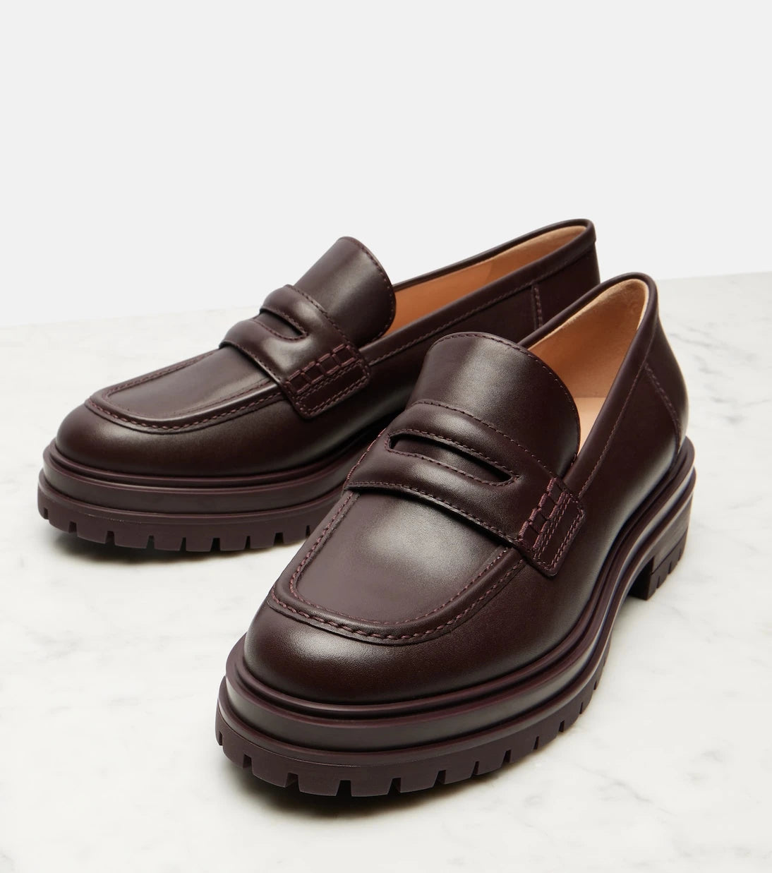 Gianvito Rossi - Davis leather penny loafers