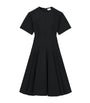 McQueen Black Cotton Poplin Midi Dress