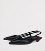 Christian Louboutin Black Miss Z Slingina Leather Pumps 25