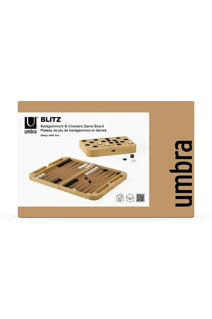 Настолна игра Umbra Blitz Backgammon 14,75 x 9,6 x 2