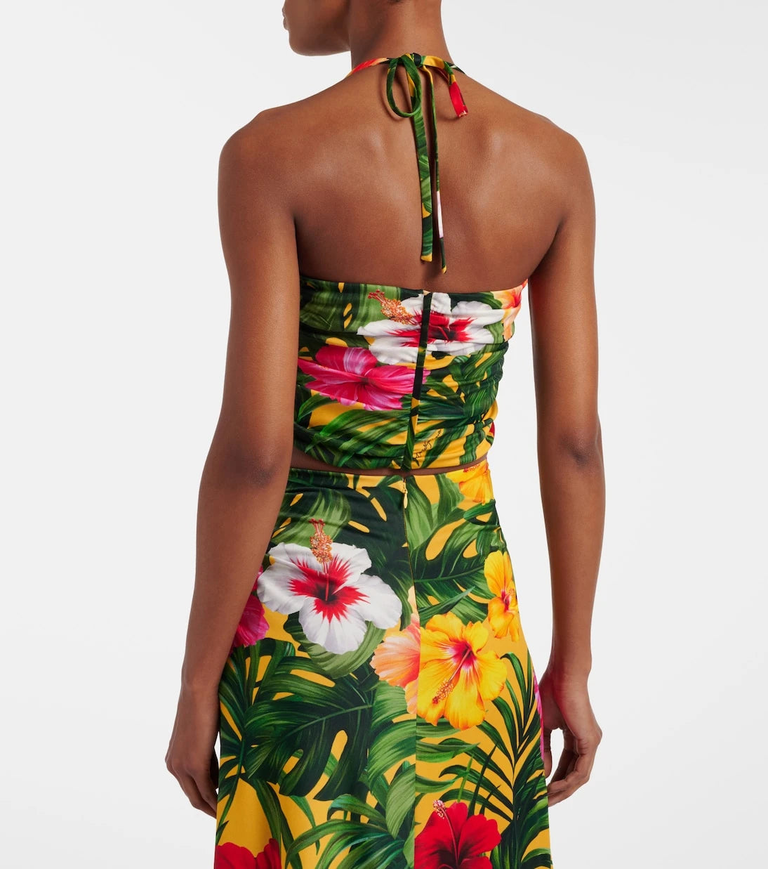 Dolce&Gabbana - Cutout floral halterneck crop top