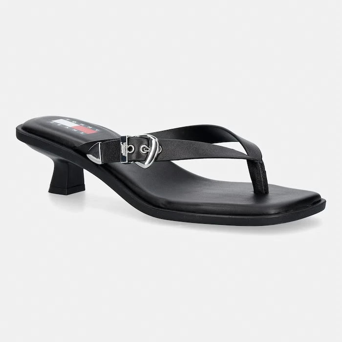 Tommy Jeans Kadın Deri Terlik TJW KITTEN HEEL LEATHER SANDALS