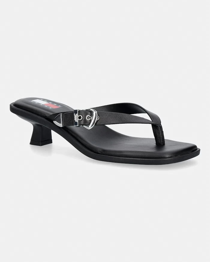 Tommy Jeans Kadın Deri Terlik TJW KITTEN HEEL LEATHER SANDALS