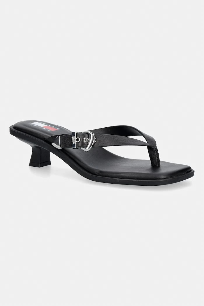 Tommy Jeans Kadın Deri Terlik TJW KITTEN HEEL LEATHER SANDALS