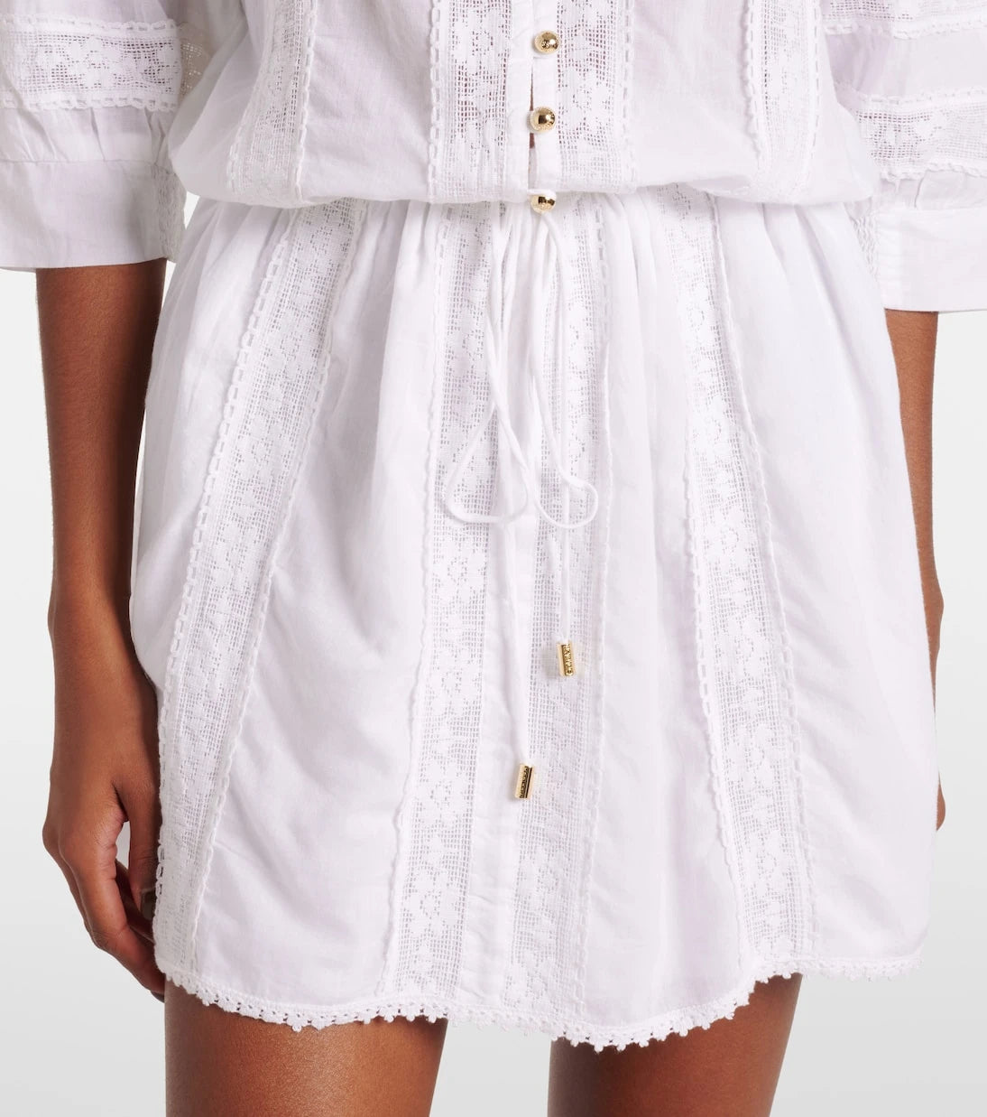 Melissa Odabash - Rita lace-trimmed cotton minidress