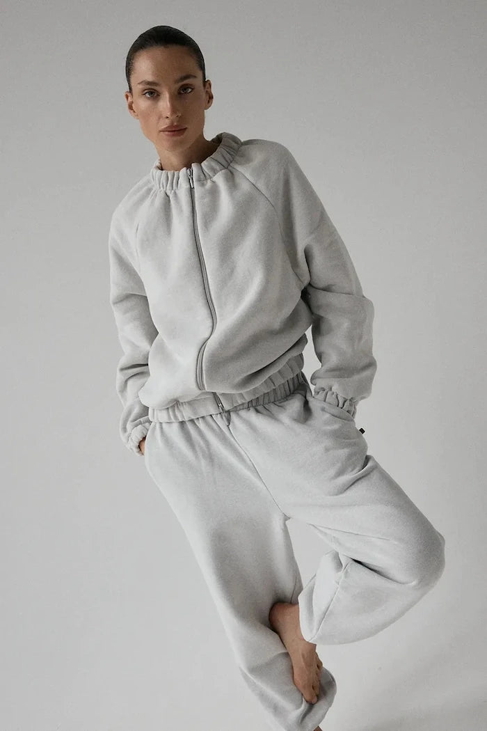 Muuv pamuklu fermuarlı kadın sweatshirt SMOOTH COTTON