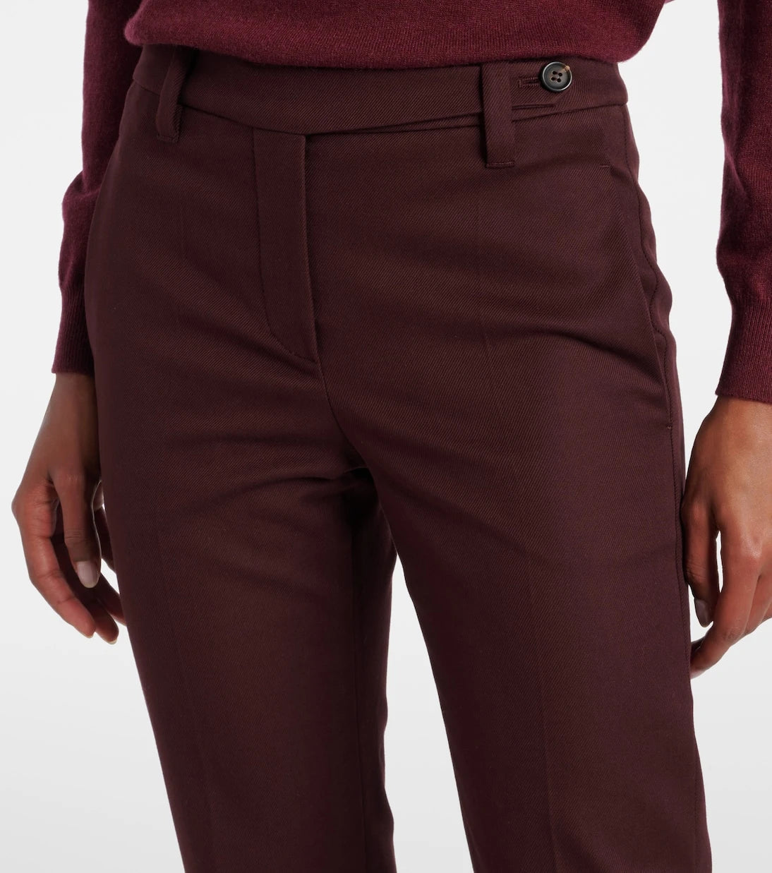 Brunello Cucinelli - Monili cropped cotton-blend slim pants