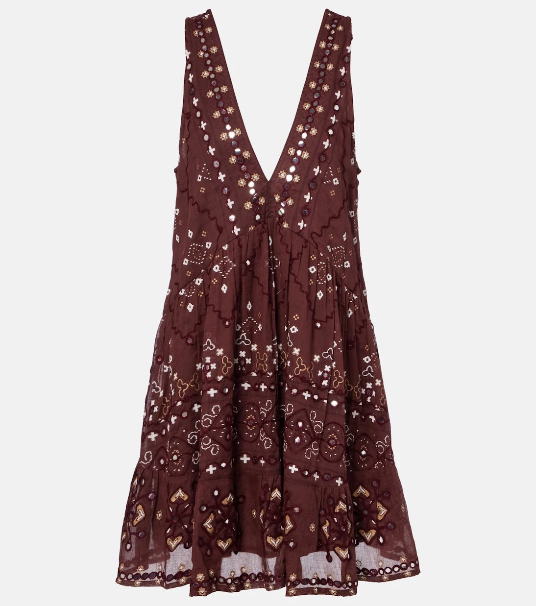 Juliet Dunn - Embroidered cotton minidress