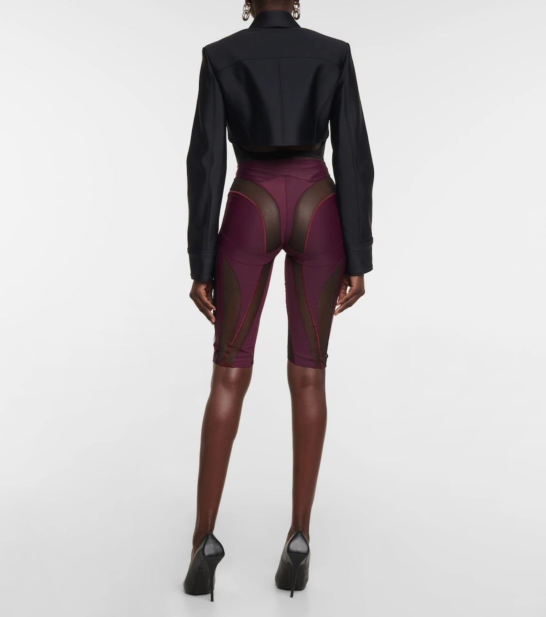 Mugler - شورت راكب دراجة بألواح شبكية