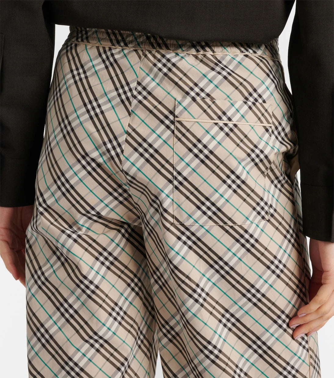 Burberry - Burberry Check cotton wide-leg pants