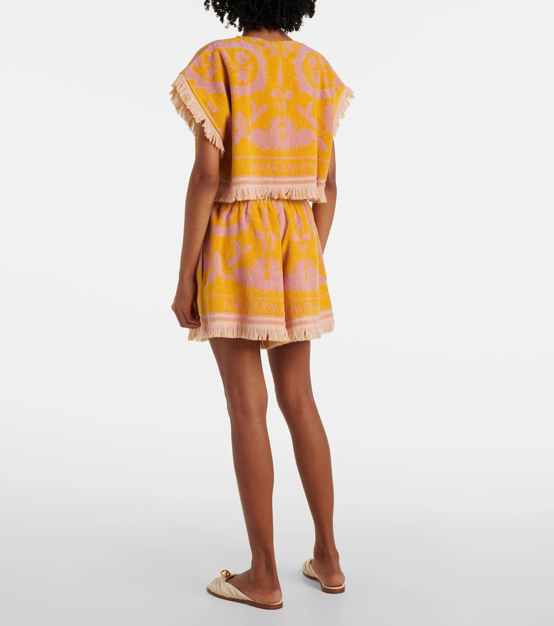 Zimmermann - Wylie fringed cotton terry crop top