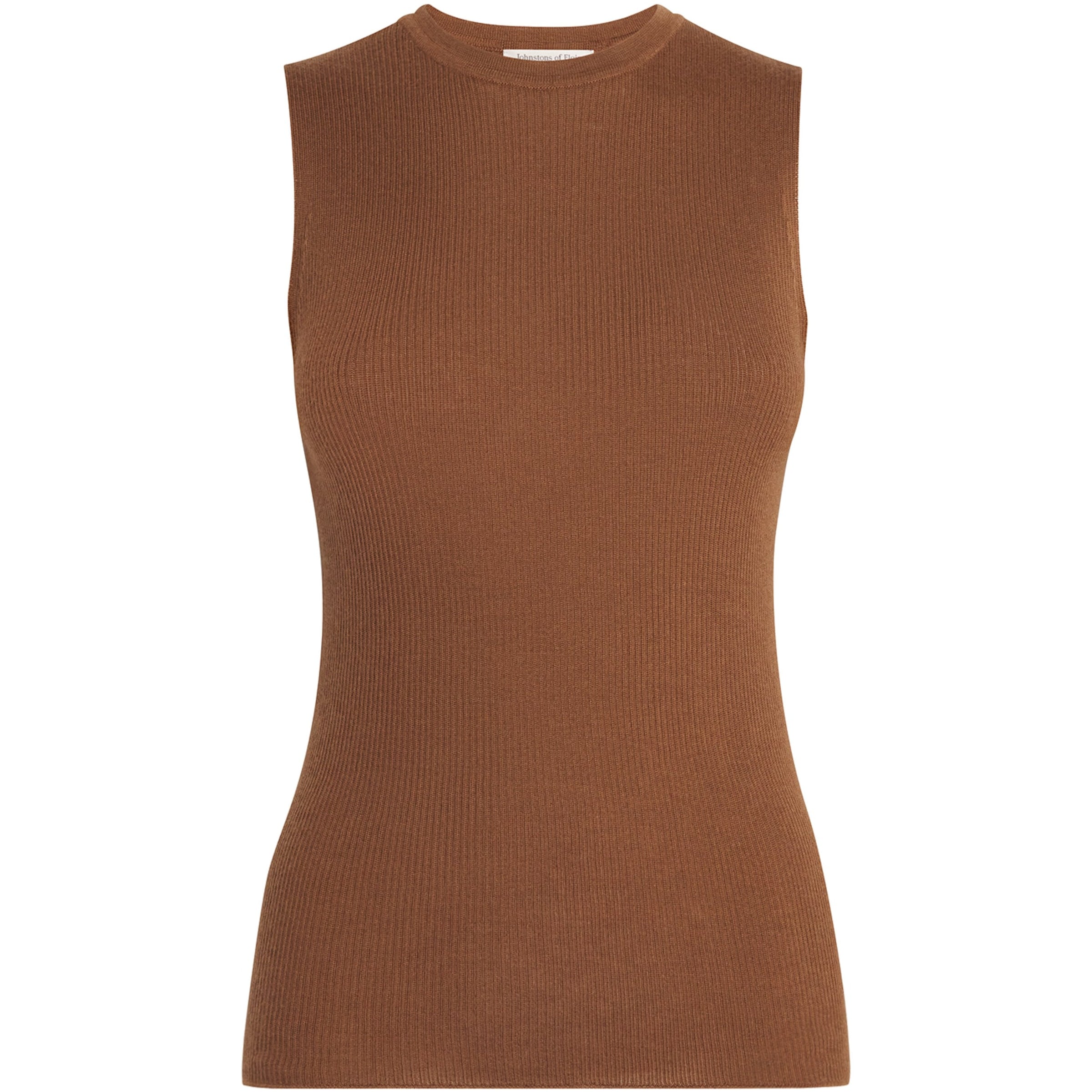Johnstons Of Elgin Brown Superfine Cashmere Tank Top