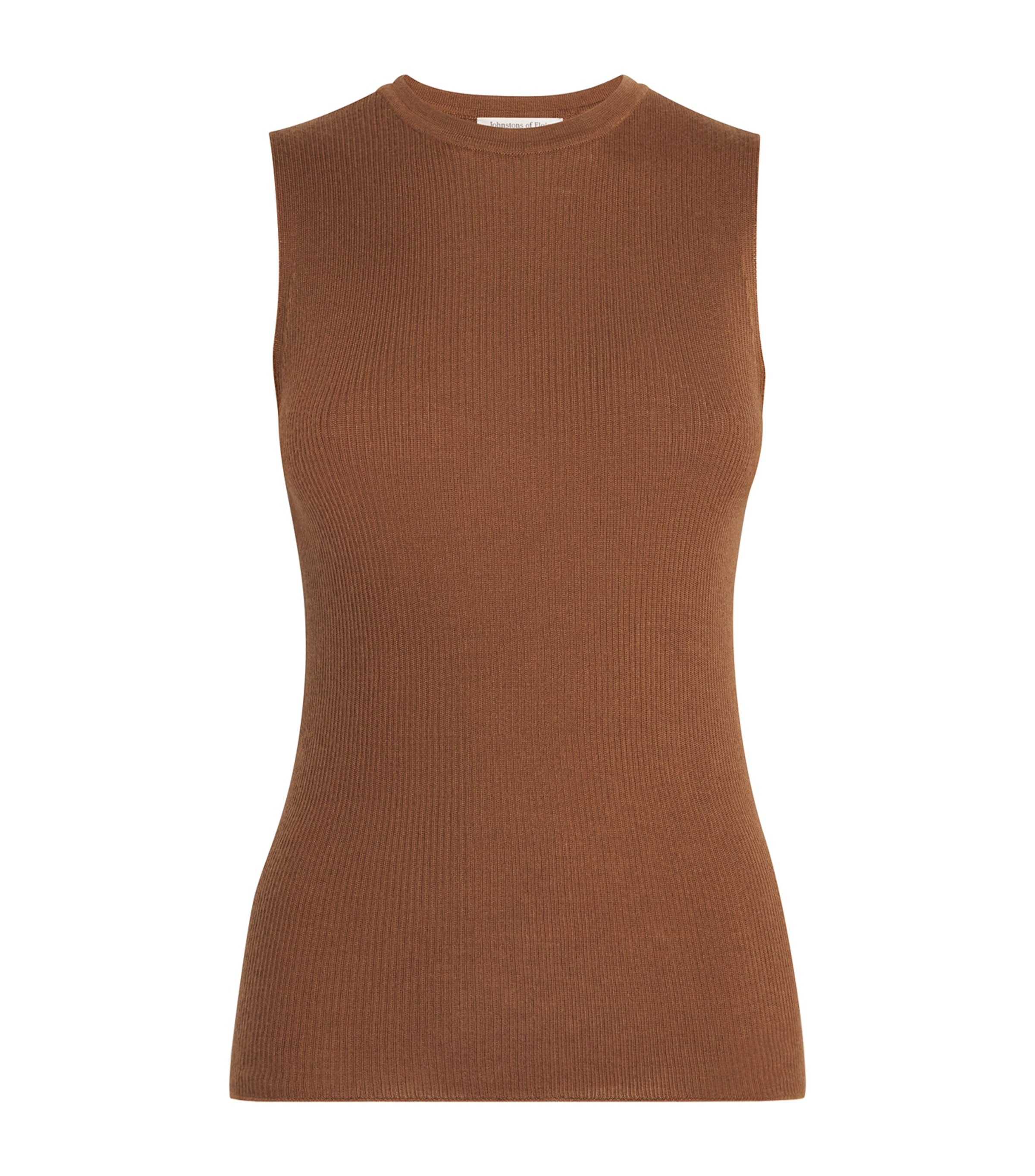 Johnstons Of Elgin Brown Superfine Cashmere Tank Top