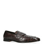 Zegna Crocodile Leather Penny Loafers