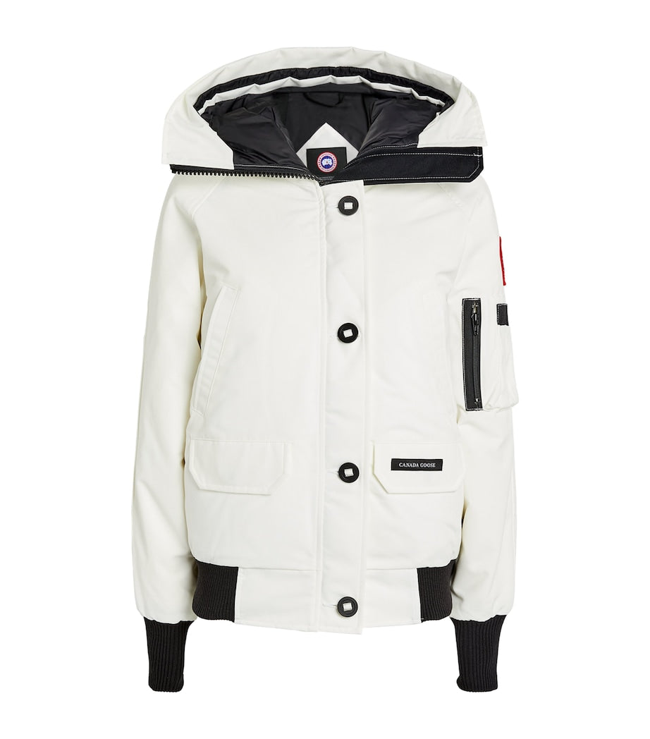 Canada Goose White Down-Filled Chilliwack Bomber Jacket