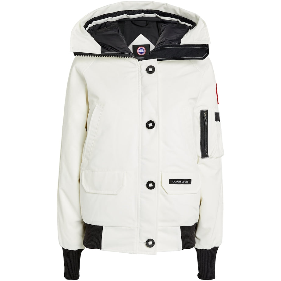 Canada Goose White Down-Filled Chilliwack Bomber Jacket