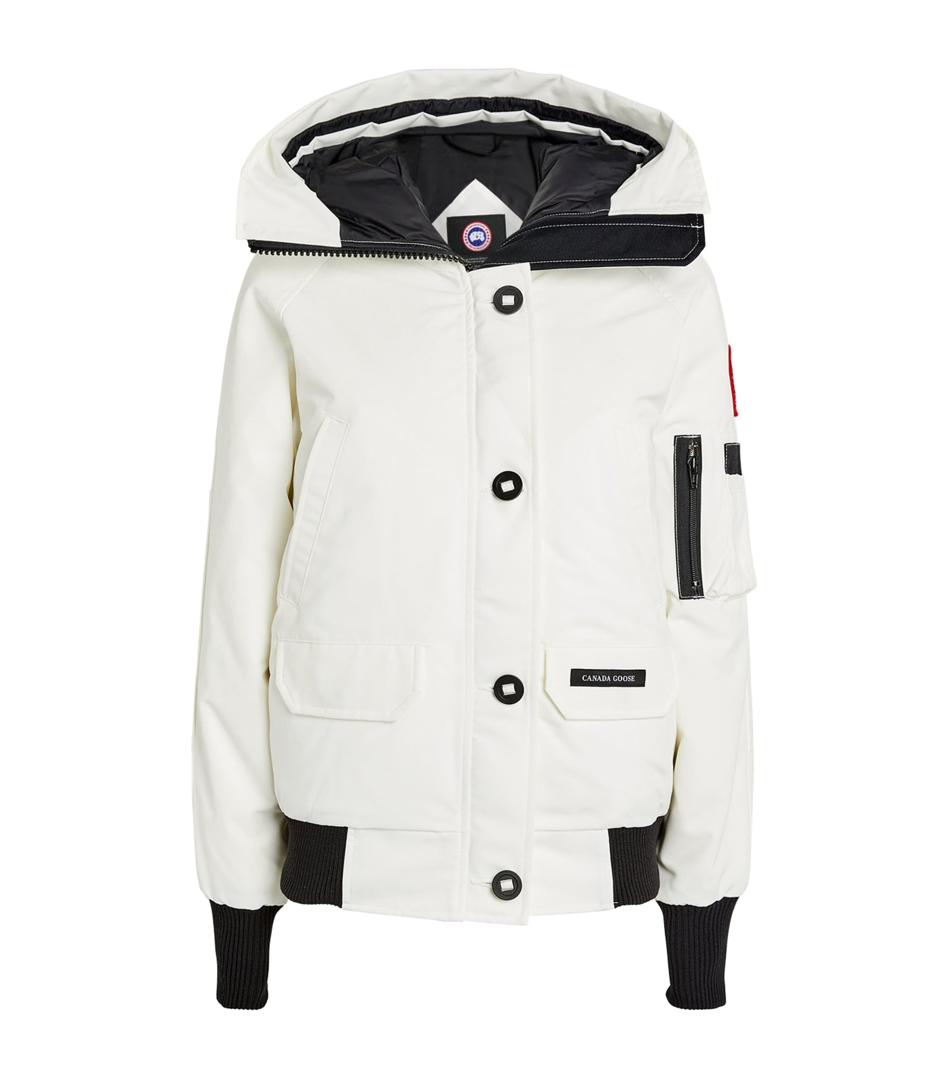 Canada Goose White Down-Filled Chilliwack Bomber Jacket