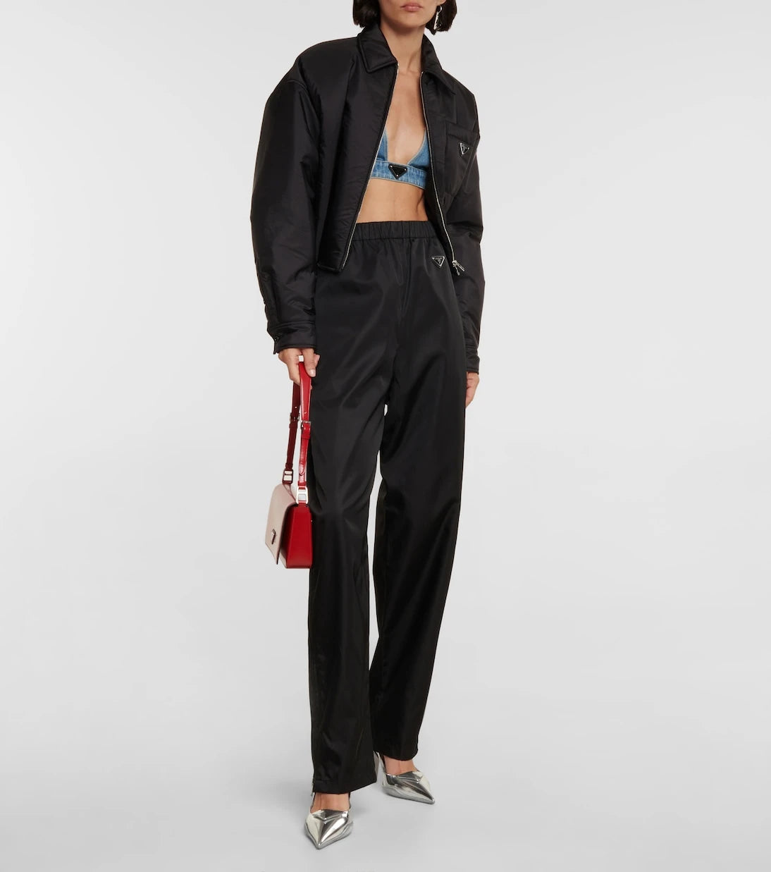 Prada - Logo denim bralette