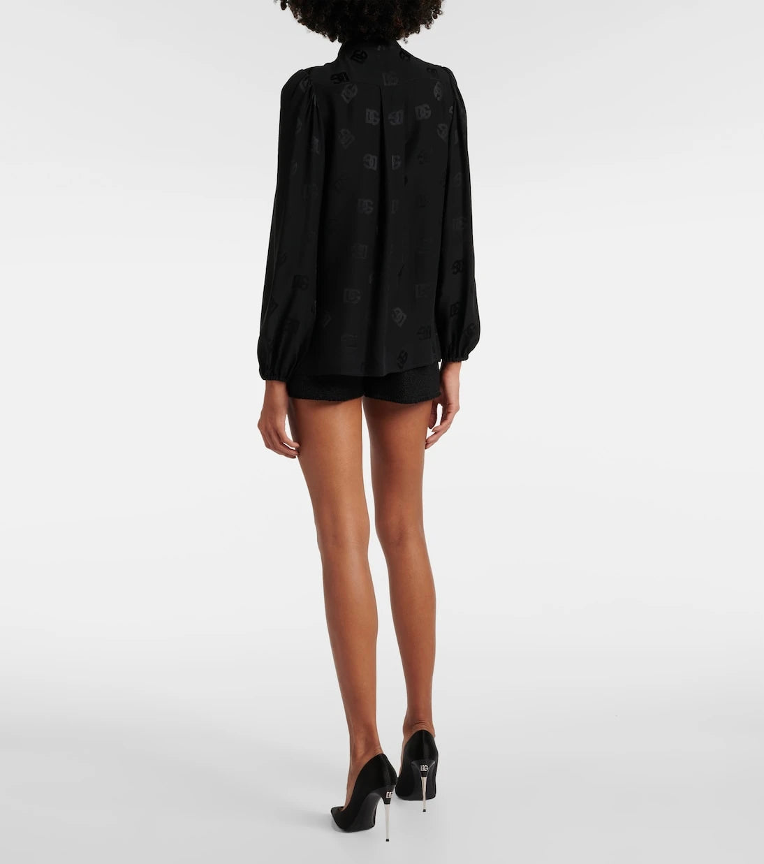 Dolce&Gabbana - DG bow-detail silk blouse